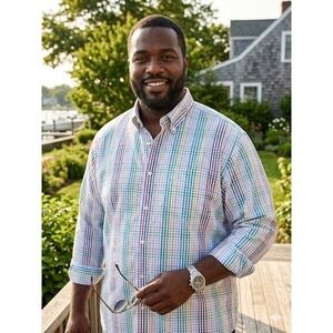 Brooks Brothers Mens 4XL Rainbow Tattersall Check Cotton Button Down Shirt Multi